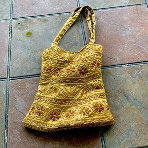 Embroidered Gold Bag